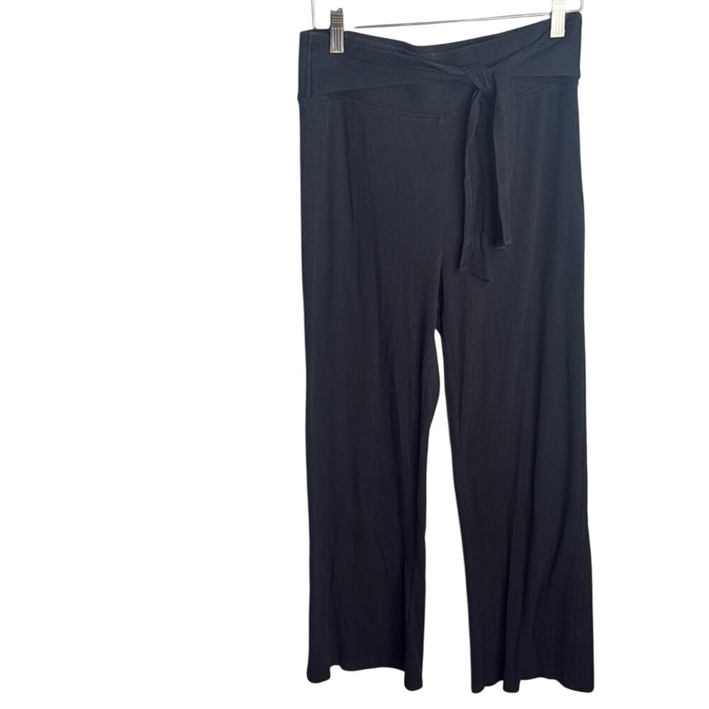 Aerie Ribbed Bootcut Lounge Pants with Tie Waist Black W1179 Sz M
